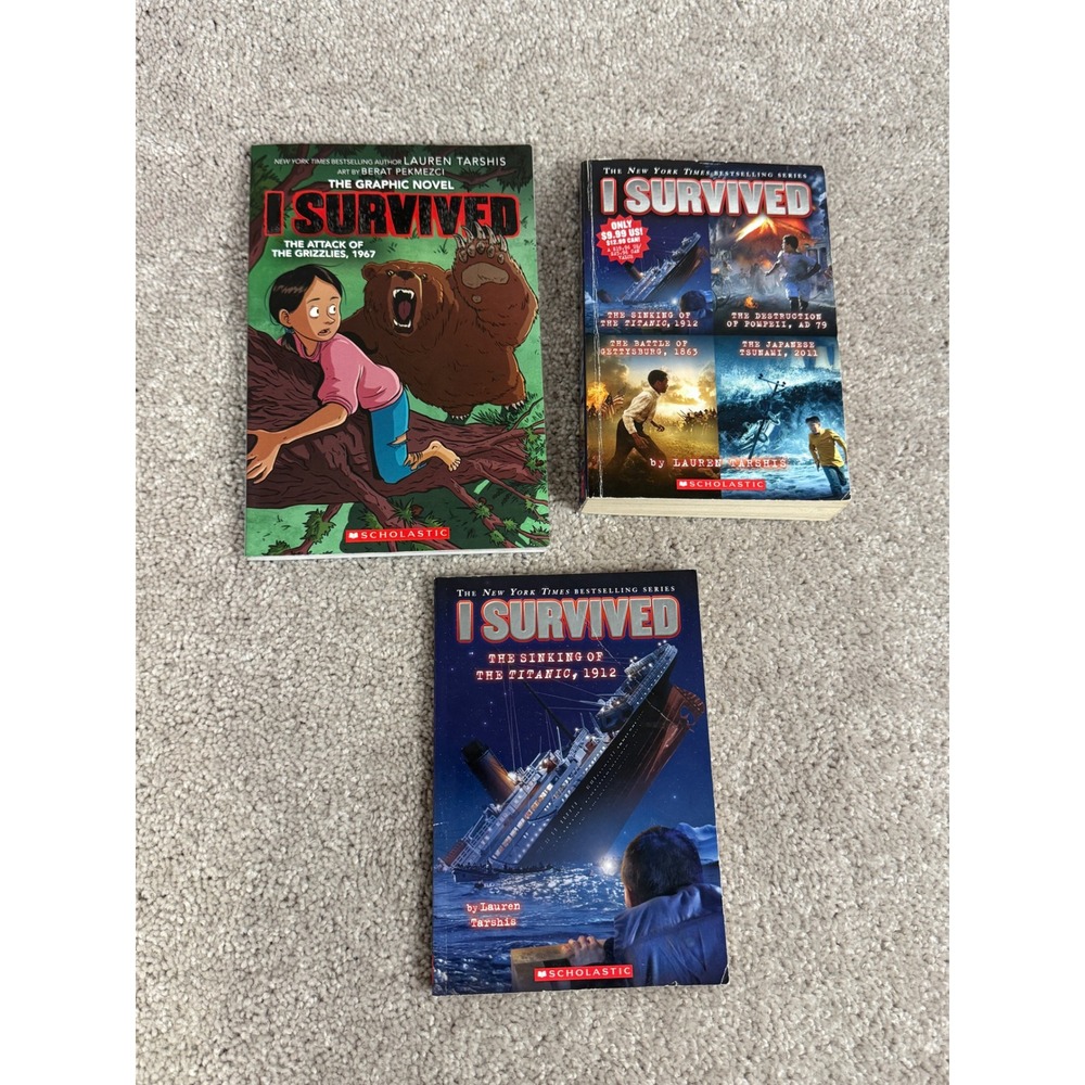 Lauren Tarshis I Survived Book Lot Graphic Novel Titanic Grizzlies